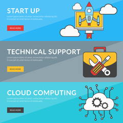Wall Mural - Concept for start up, technical support, cloud computing