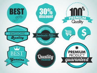 Wall Mural - set of vintage sale and promotion badges