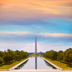 Sticker - Washington Monument sunrise reflecting pool