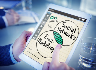 Canvas Print - Social Network Social Media Technology Communication Concept