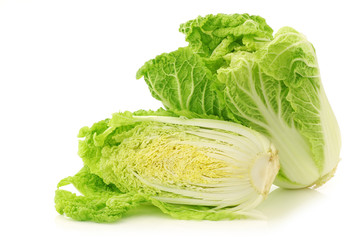 Wall Mural - fresh chinese cabbage on a white background