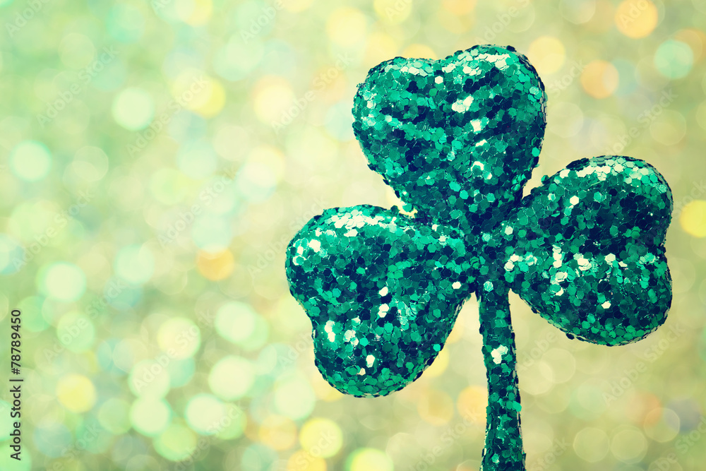 Saint Patricks Day green clover ornament - obrazy, fototapety, plakaty 