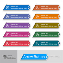 Wall Mural - infographic vector arrow button