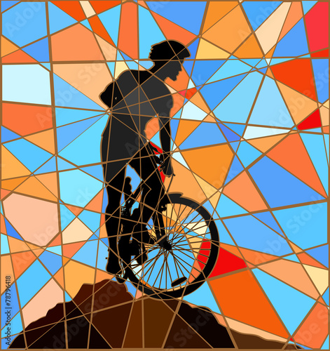 Obraz w ramie Ridge rider mosaic