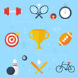 Sport concept, flat icons, vector illustration