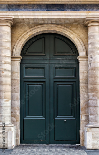 Old Wooden Front Door Painted Black In Paris This Stock Photo Old Wooden Front Door Painted Black In Paris