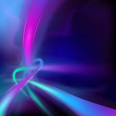 Wall Mural - Vector -- abstract background with glowing flowing lines