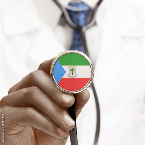 Fotografía Stethoscope with national flag conceptual series - Equatorial Gu