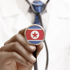 Stethoscope with national flag conceptual series - North Korea