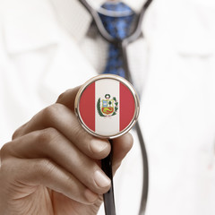 Wall Mural - Stethoscope with national flag conceptual series - Peru