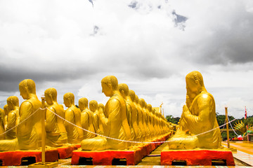 Golden Buddha at Buddha Memorial park , Nakorn nayok, Thailand.