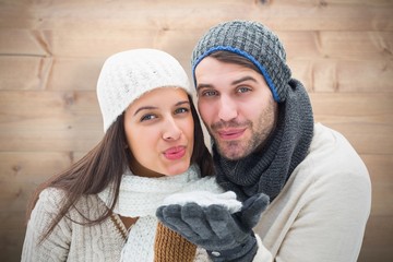 Poster - Composite image of young winter couple