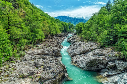 Obrazy Kaukaz  gorska-rzeka