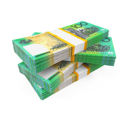 Canvas Print - Stacks of 100 Australian Dollar Banknotes