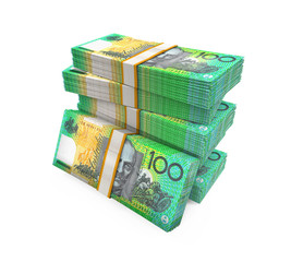 Canvas Print - Stacks of 100 Australian Dollar Banknotes