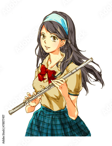  Fototapety Manga   zycie-szkolne-dziewczyny-muzyka-wiatrowa