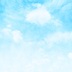  Blue sky with clouds in grunge style.