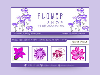 Wall Mural - Stylish website header or banner set for Flower Shop.