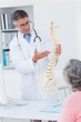 © WavebreakmediaMicro - Doctor explaning anatomical spine to female patient