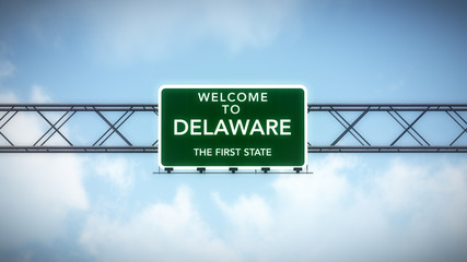 Wall Mural - Delaware USA State Welcome to Highway Road Sign