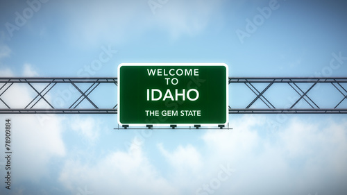 Idaho USA State Welcome to Highway Road Sign - Buy this stock photo and ...