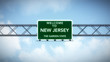 New Jersey USA State Welcome to Highway Road Sign