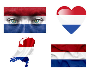 Wall Mural - Set of various Netherlands flags