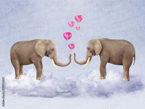 Fototapeta dla dzieci Two elephants in love.