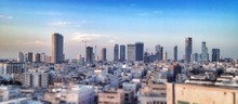 Tel Aviv City Skyline At Dusk