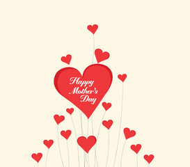 Wall Mural - Happy Mothers's Day with heart card