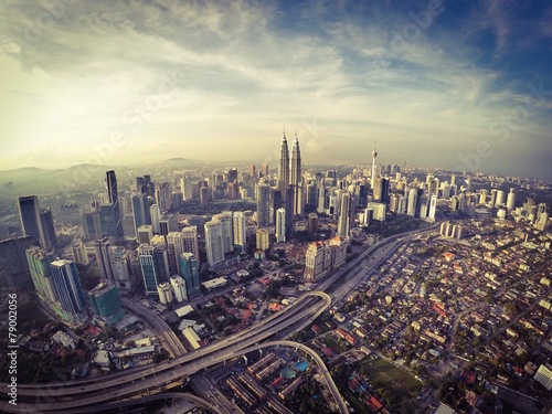 kuala lumpur city from aerial view Canvas Print