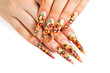 Beauty floral design nails.