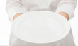 Woman's hands holding an empty plate