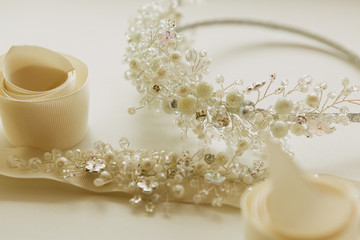 composition of wedding accessories bride