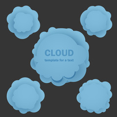Poster - Abstract blue clouds. Template for a text