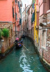 Wall Mural - Canal with gondolas in Venice, Italy