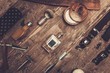 © Nejron Photo - Shaving accessories on a luxury wooden background