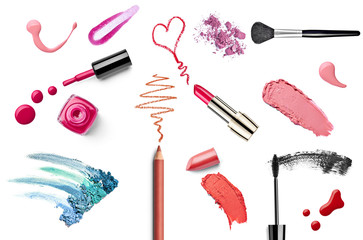 Wall Mural - make up beauty lipstick nail polish liquid powder mascara pencil