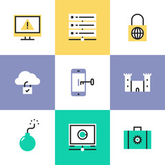 Aufkleber - Cloud security pictogram icons set