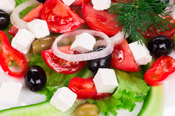 Wall Mural - Greek salad in plate