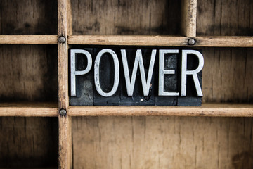 Poster - Power Concept Metal Letterpress Word in Drawer