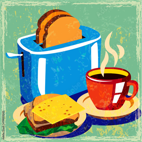 sniadanie-tosty-i-ciepla-kawa-grafika-wektorowa
