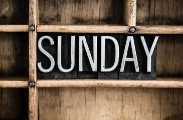 Wall Mural - Sunday Concept Metal Letterpress Word in Drawer