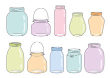 Vector Colorful Glass Jars