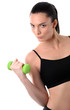 © chettythomas - Portrait of fitness woman working out with dumbbell
