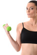 © chettythomas - Portrait of fitness woman working out with dumbbell