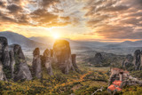 Fototapeta  - Panorama of the Meteora valley in Greece