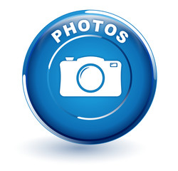 Sticker - photos sur bouton bleu