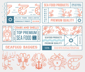 Poster - Seafood labels and badges vol. 4 colored