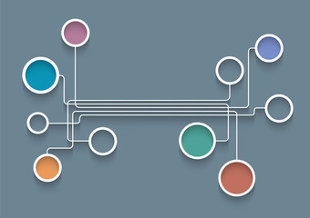 Wall Mural - colored web design bubbles with shadows